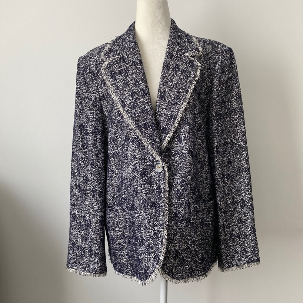 Talbots Fringed Edge Tweed Jacket
